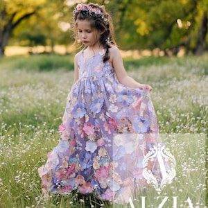 Girls' 3D Blooming Flora 2-Piece Outfit Set