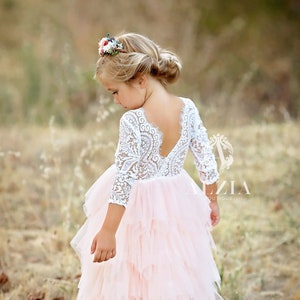 Tiered tulle flower girl dress Clearance