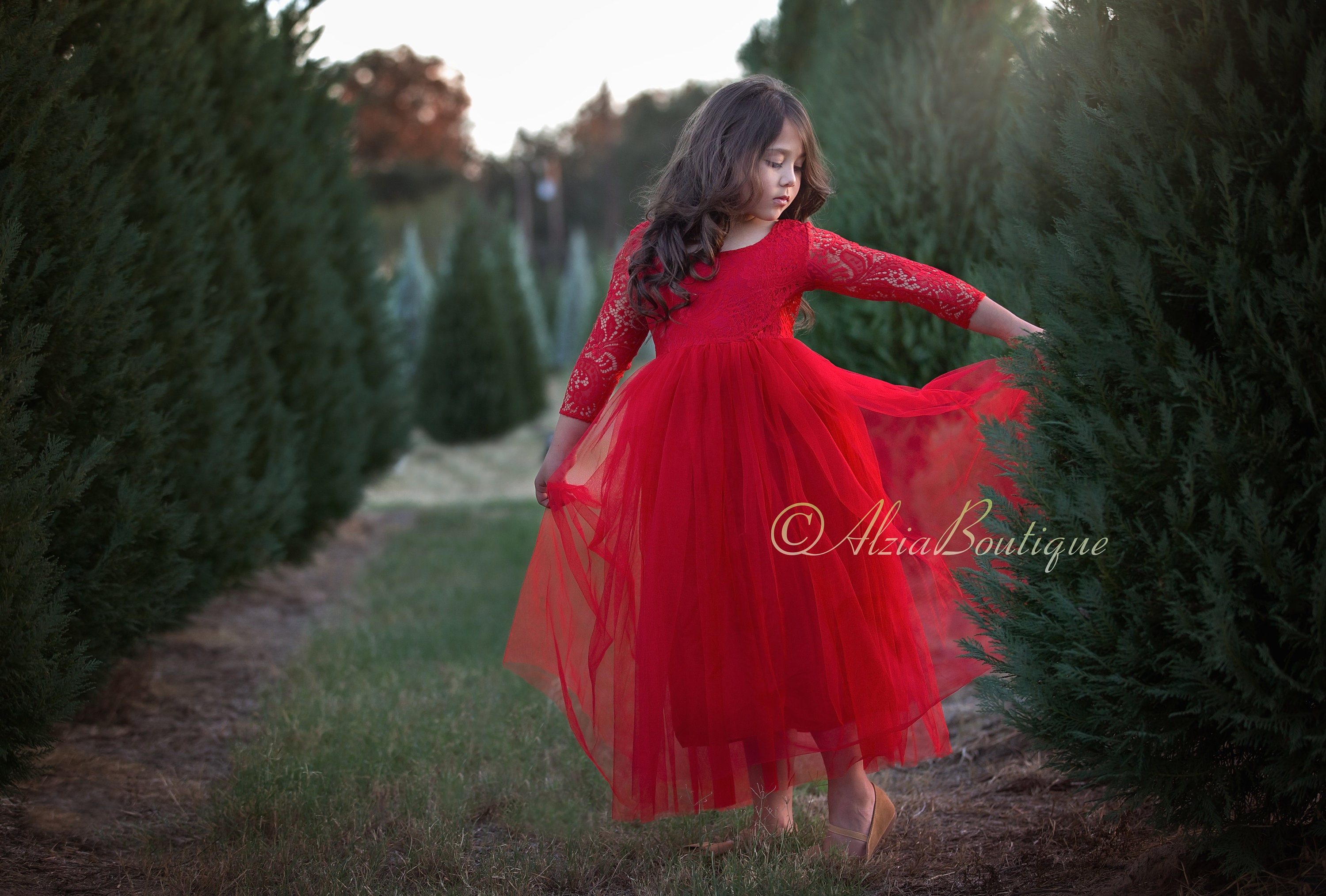 girls red dress