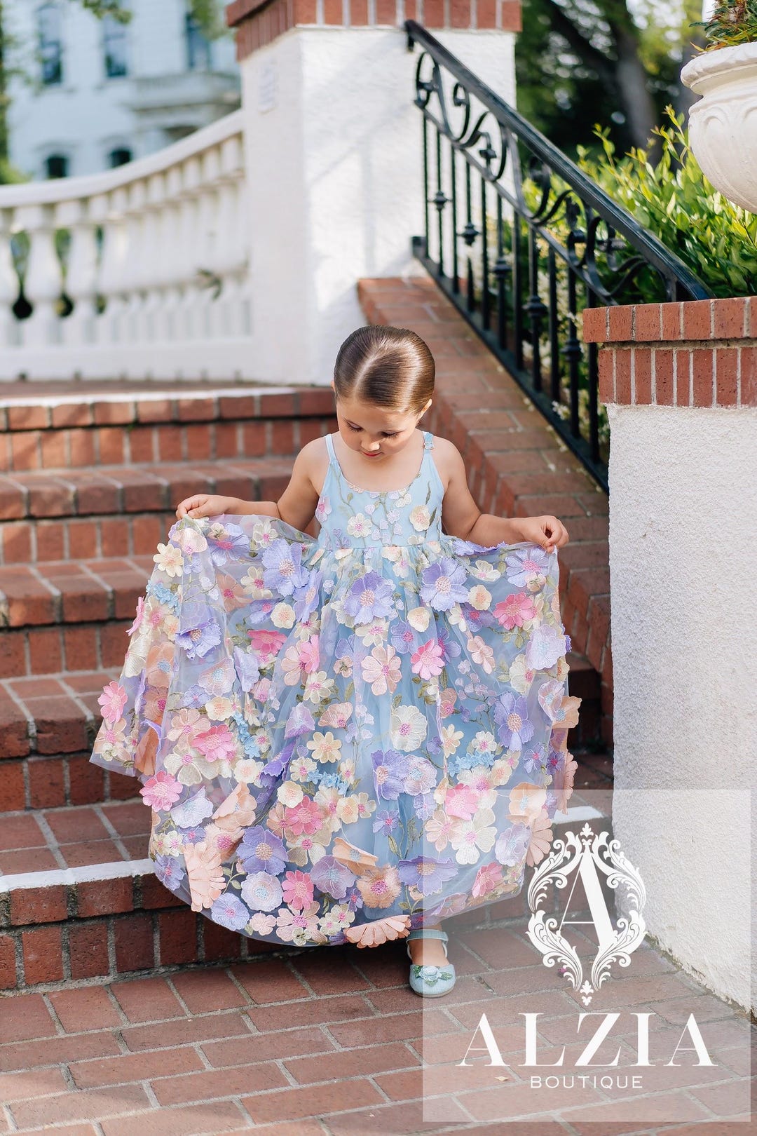 Girls' 3D Blooming Flora 2-Piece Outfit Set main image 1