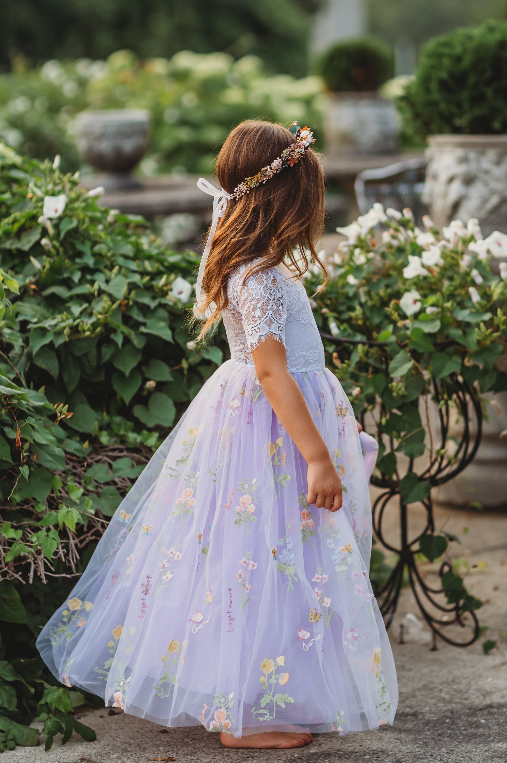 tulle embroidered dress Wendy Embroidered Dress (white tulle) 9Y main image 0