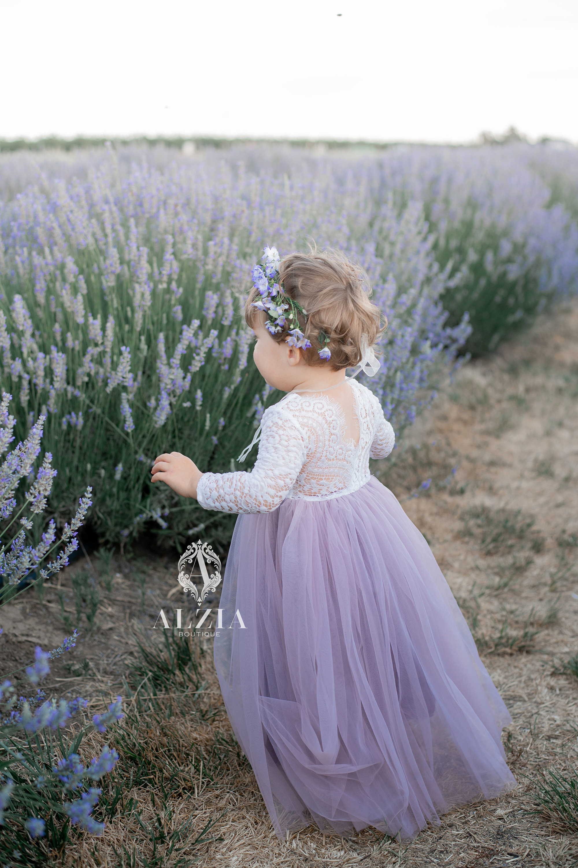 Dusty lavender Flower Girl Dress