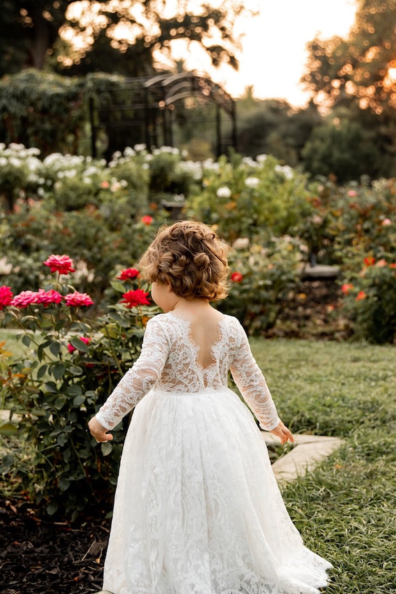 Classic White Lace Over Girl's Dress, Perfect Flower Girl Dress, Junior  Bridesmaid Dress, or First Communion Dress -  Canada