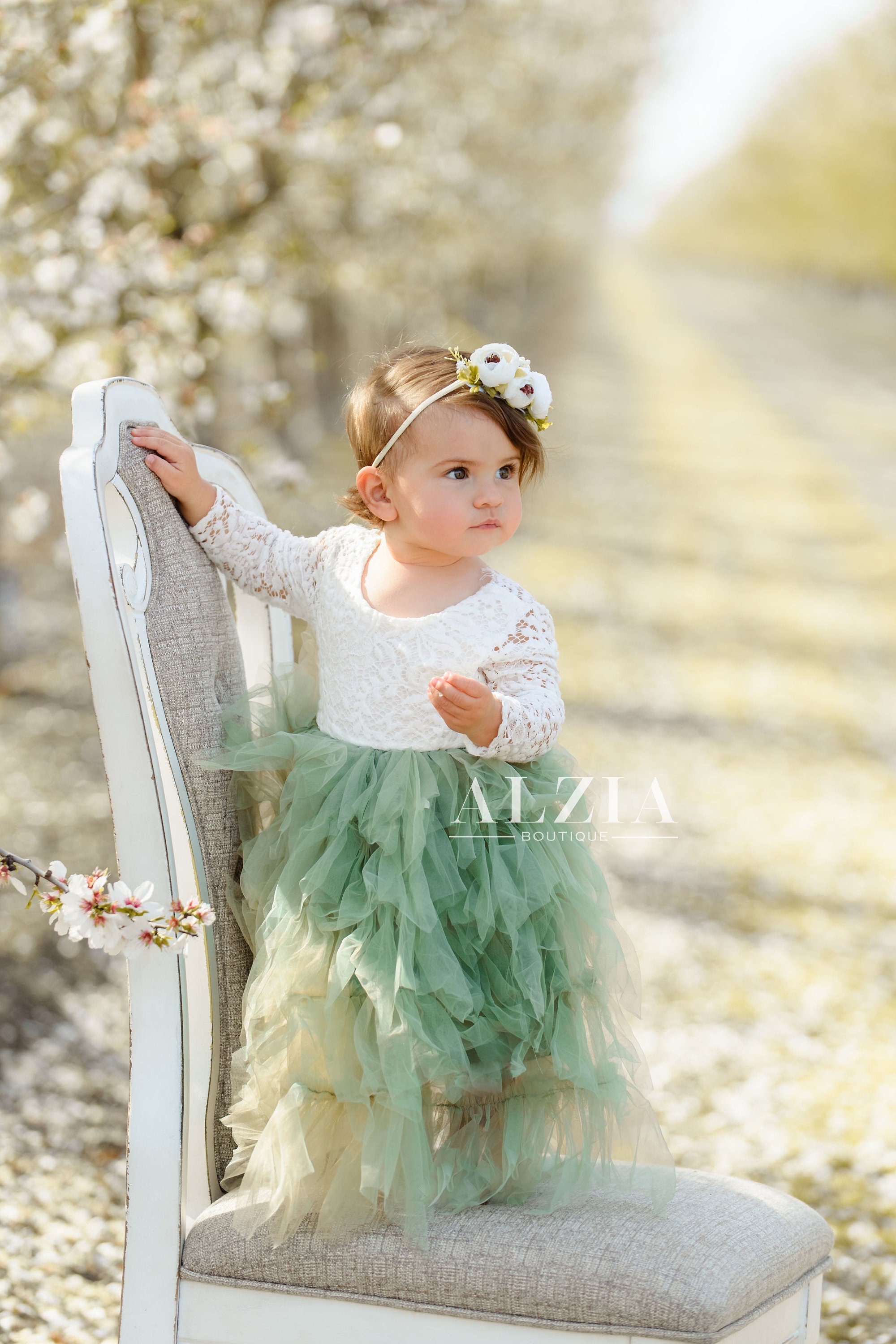 Sage Green Lace Flower Girl Dress Etsy Australia