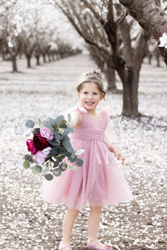 Romantic flower top girl dresses
