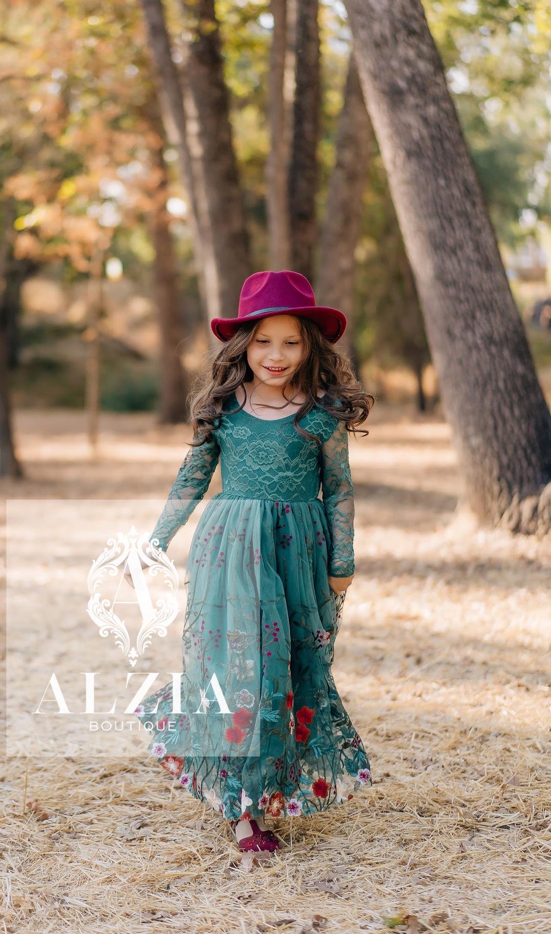 Teal 3 girls summer dress
