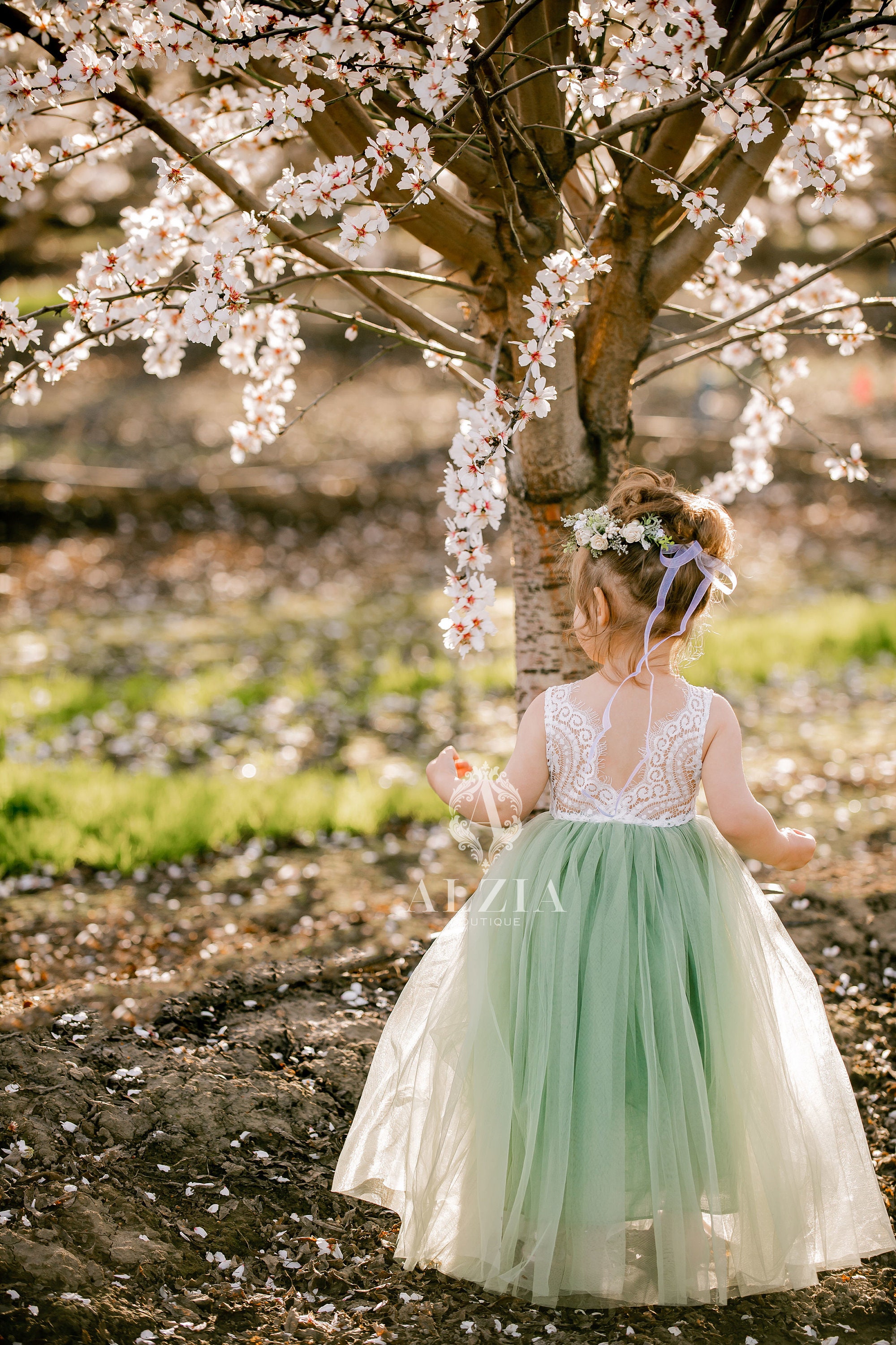 Sage Flower Girl Dress Etsy UK