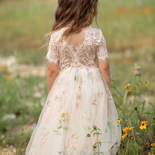 champagne dress with flowers Floral and Vine Embellished Gold Leaf Gown