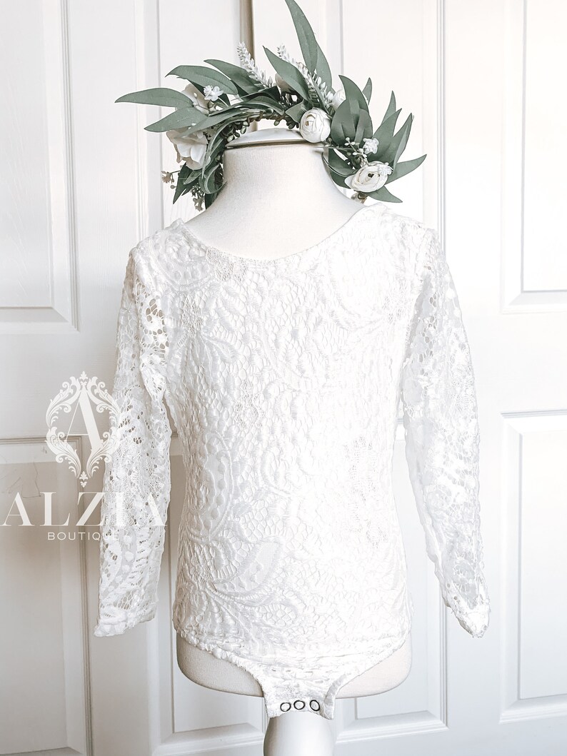 Lace Leotard Bodysuit for Flower Girl Etsy