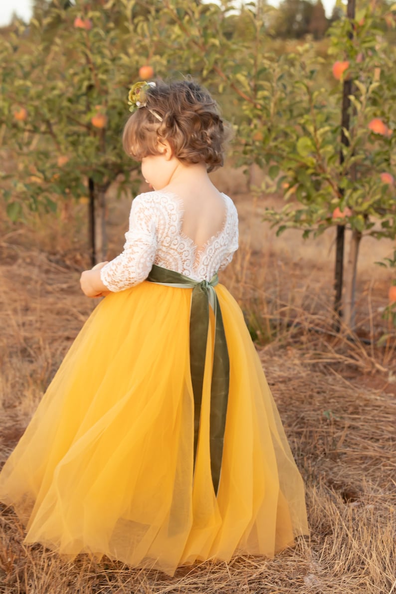 Mustard Yellow Flower Girl Dress Etsy