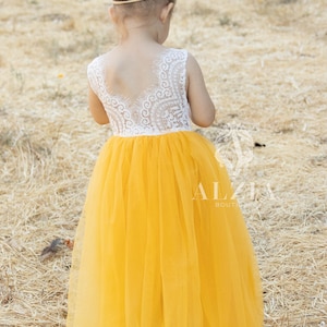 Mustard Yellow Flower Girl Dress