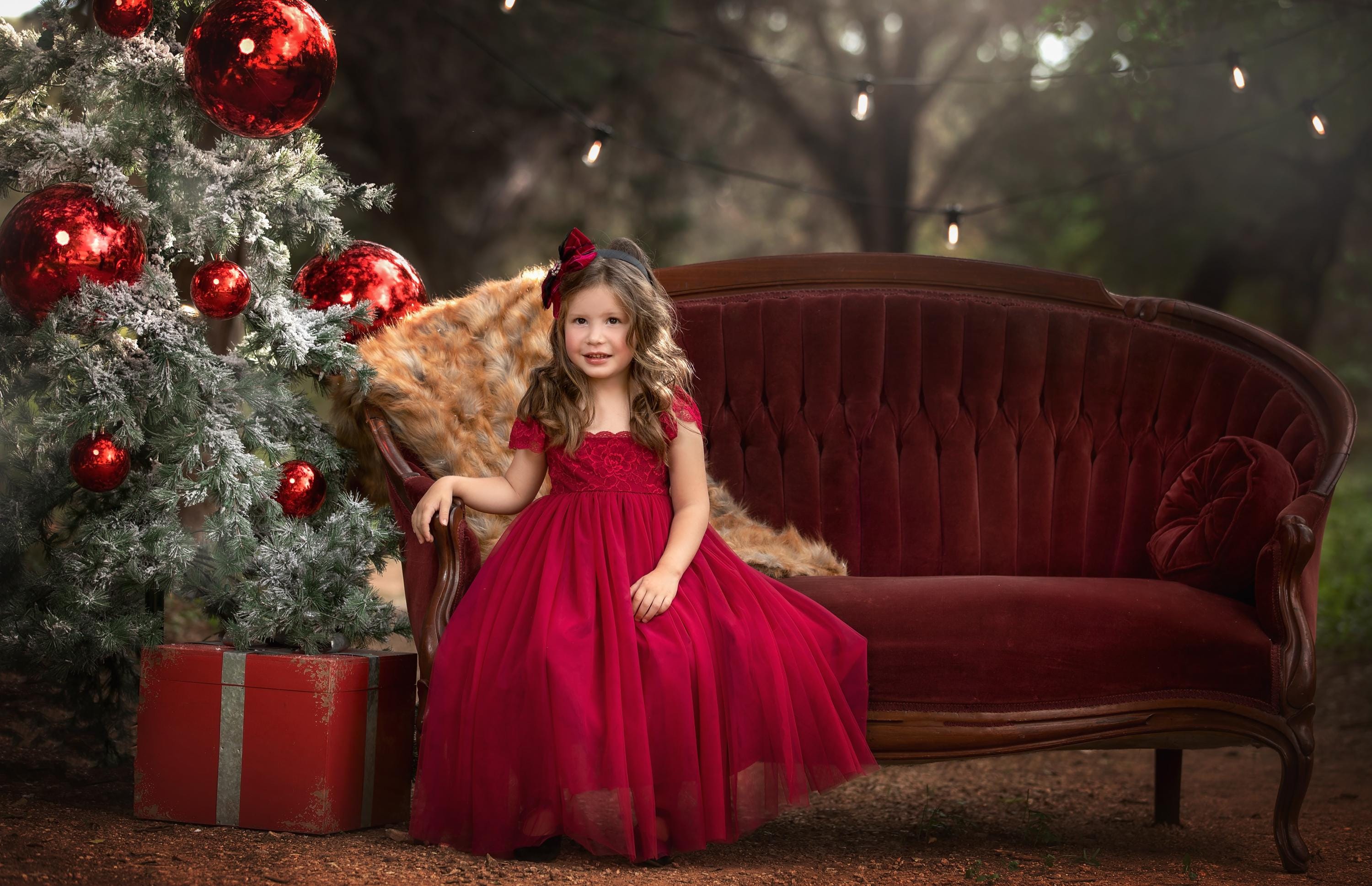 Red Christmas Dress for Girl - Etsy