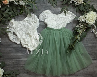 Lace Leotard Bodysuit For Flower Girl