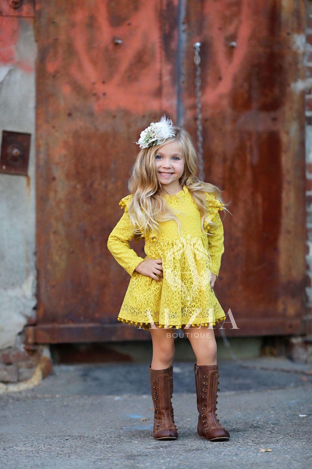 Mustard Yellow Dress for Little Girls Fall Outfit for Toddler Girls Flower Girl Dress Etsy