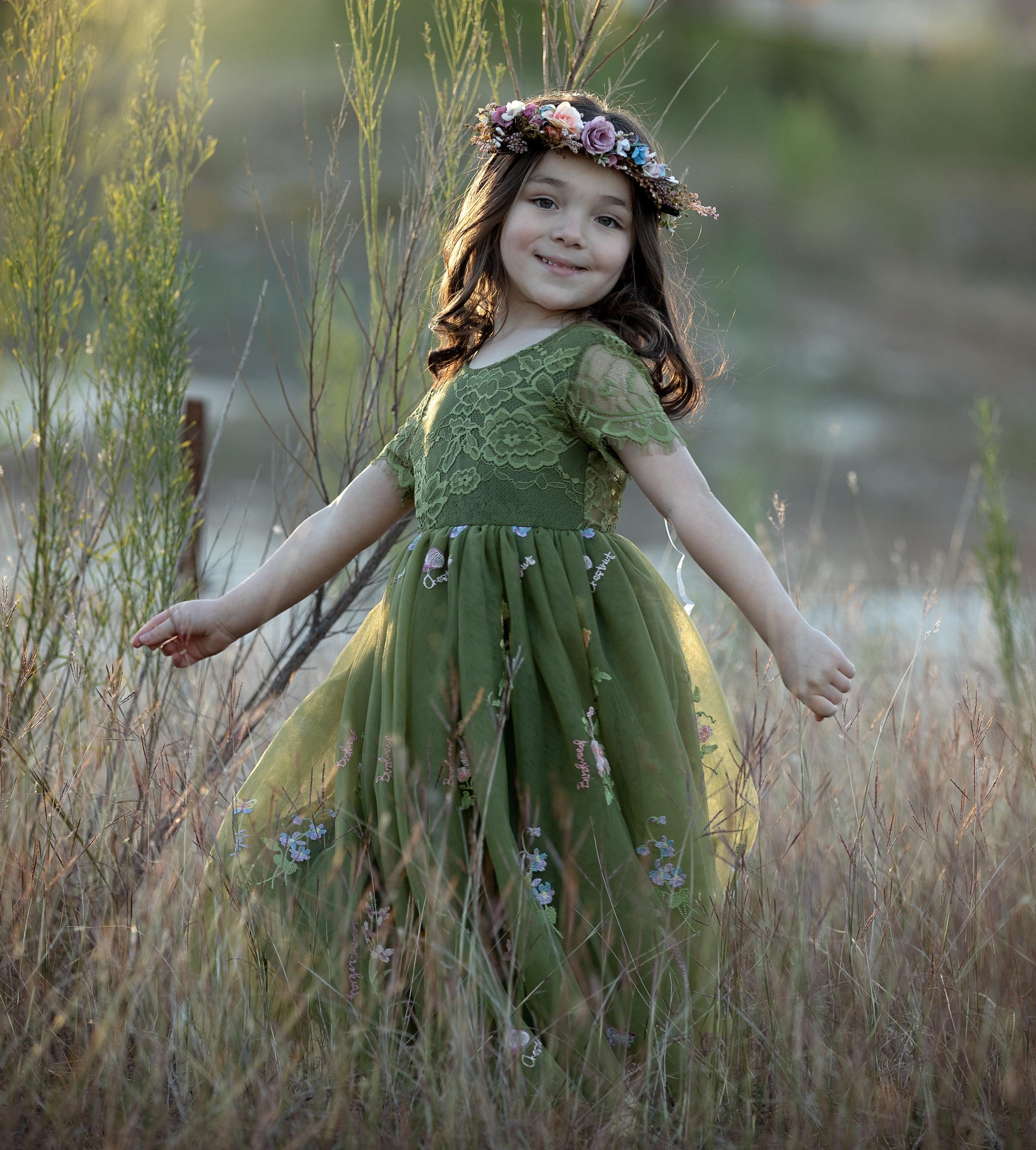 baby girl olive green dress Dress for Baby Girl Olive Green