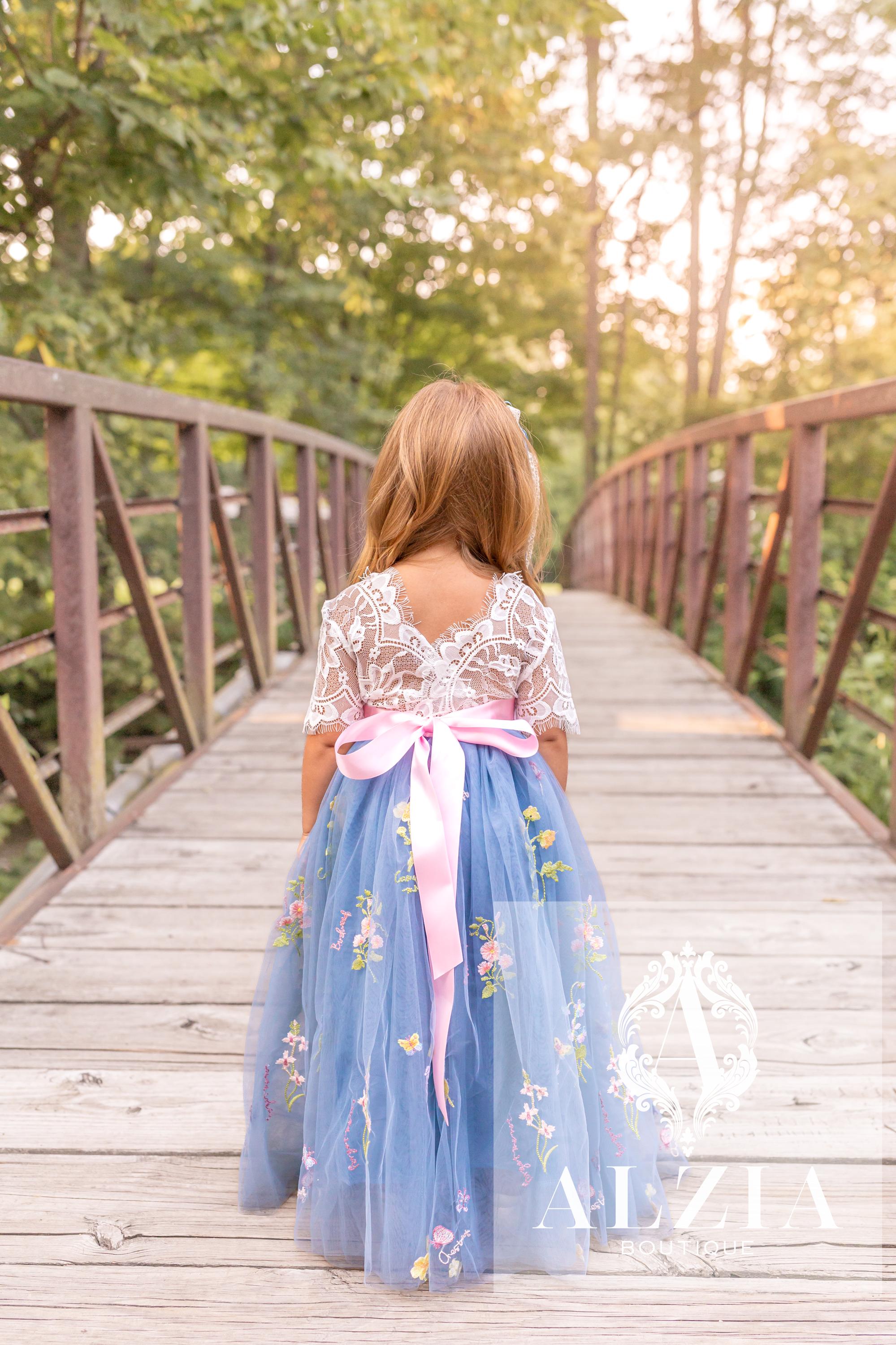 green emerald velvet dress FLOWER GIRL Dress FALL wedding with leaves