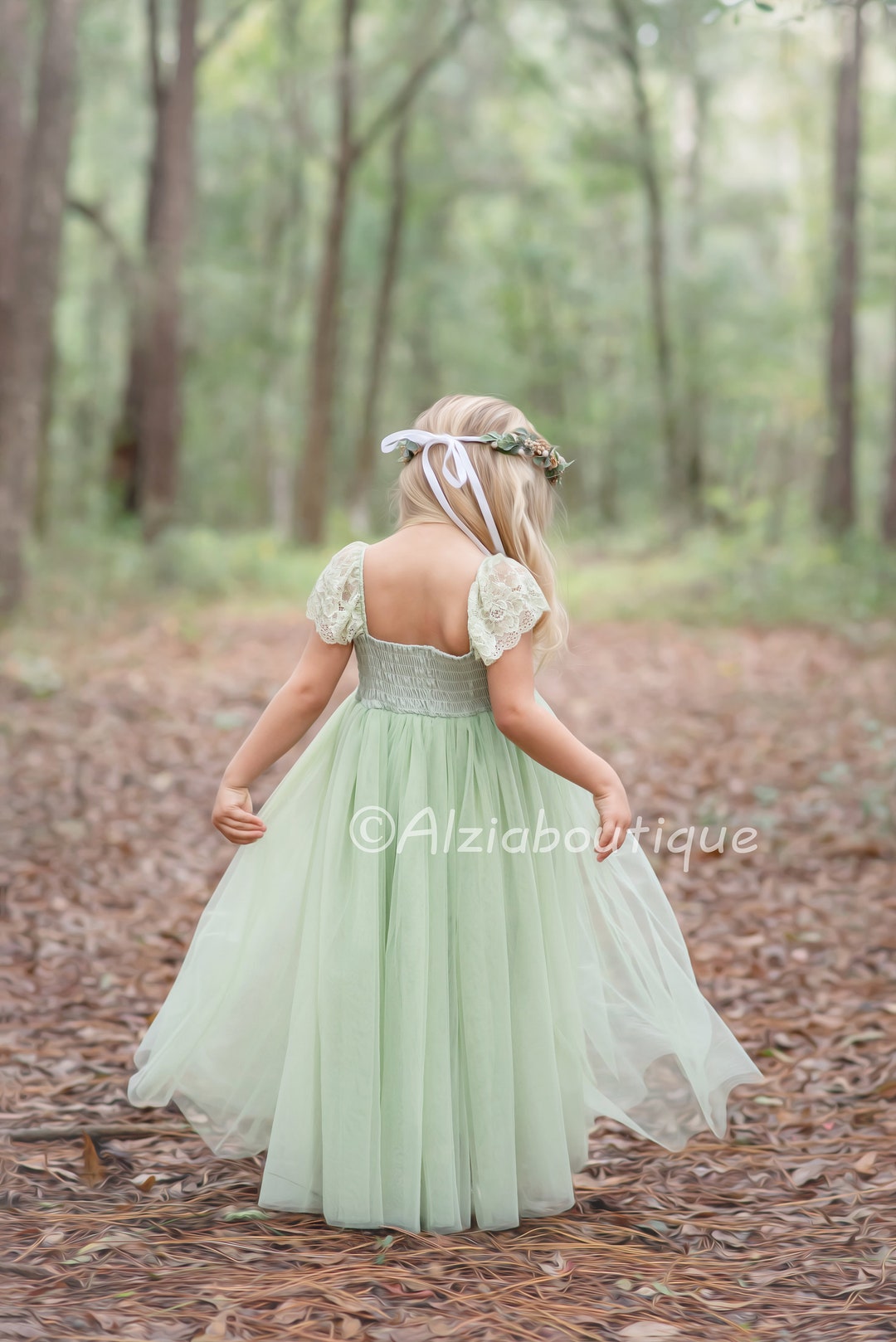 Light Green Pastel Jade Tulle Lace Party Dress Flower Girl - Etsy Finland