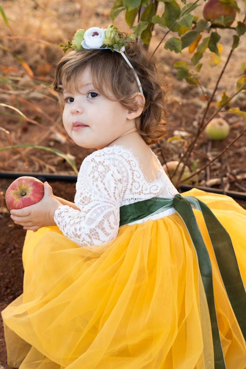 Mustard Yellow Flower Girl Dress Etsy