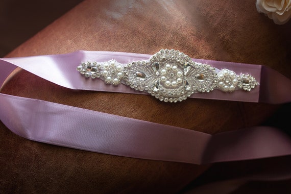 Rhinestone sash for flower girl dress on sale