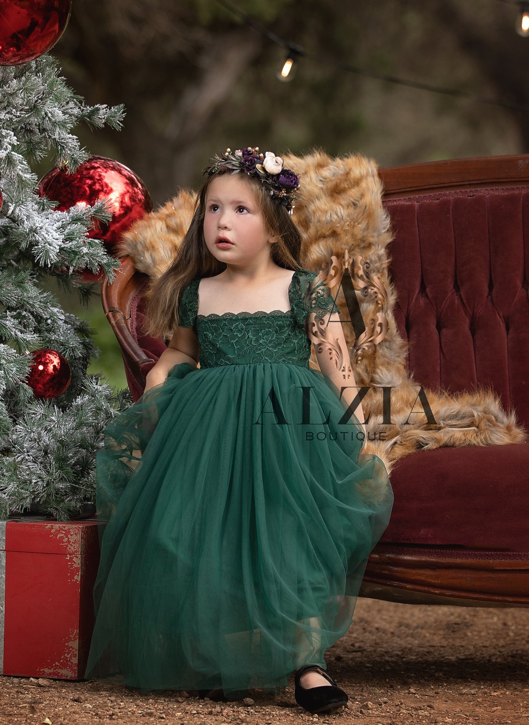 Emerald green day clearance dress