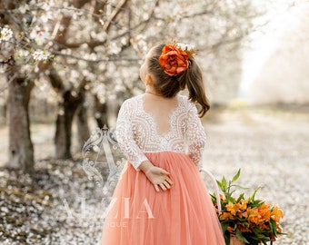 Robe De Soirée Fille Corail 6 Ans - Marque Tigerlily, Sans Manches, Occasion Très Bon état