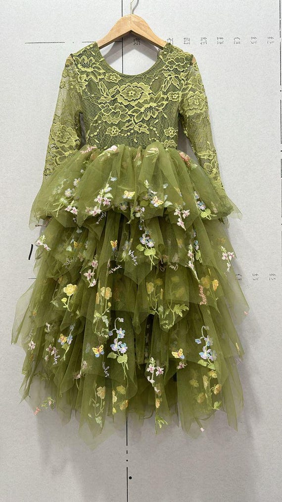 olive green tulle dress Baltic Born Womens Layla Tulle Maxi Dress | Dusty Olive Floral main image 1