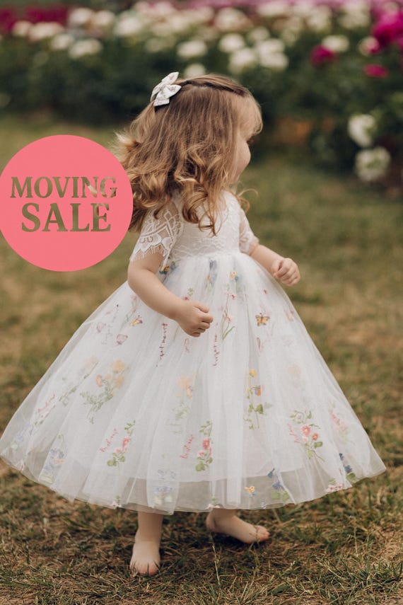 Wedding Toddler Girl Dresses Long Sleeves Maxi Dress White Boho Flower Girl  Dress Swan White Flower