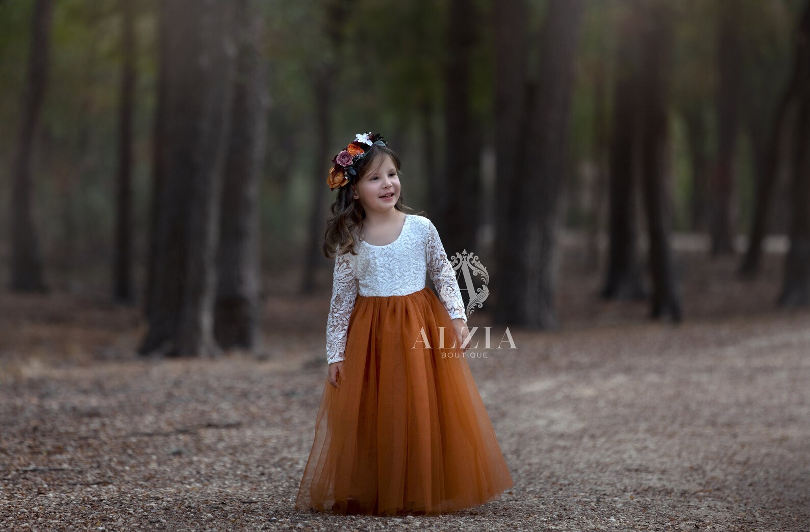 Burnt Orange Flower Girl Dress Rust Flower Girl Autumnal Etsy