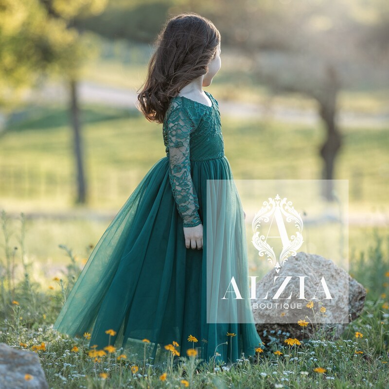 DRESS & Fleur Girls Cherry Dress with Matching Bag in Green