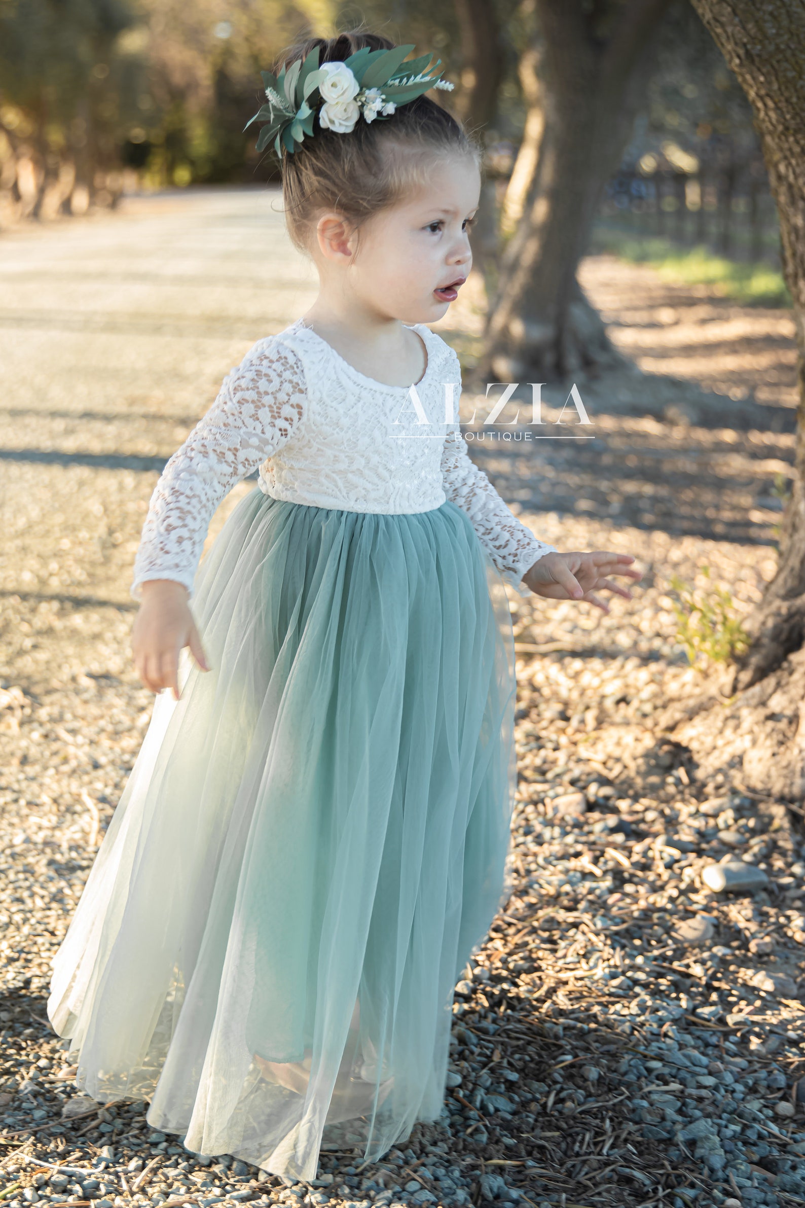 dusty sage floral dress