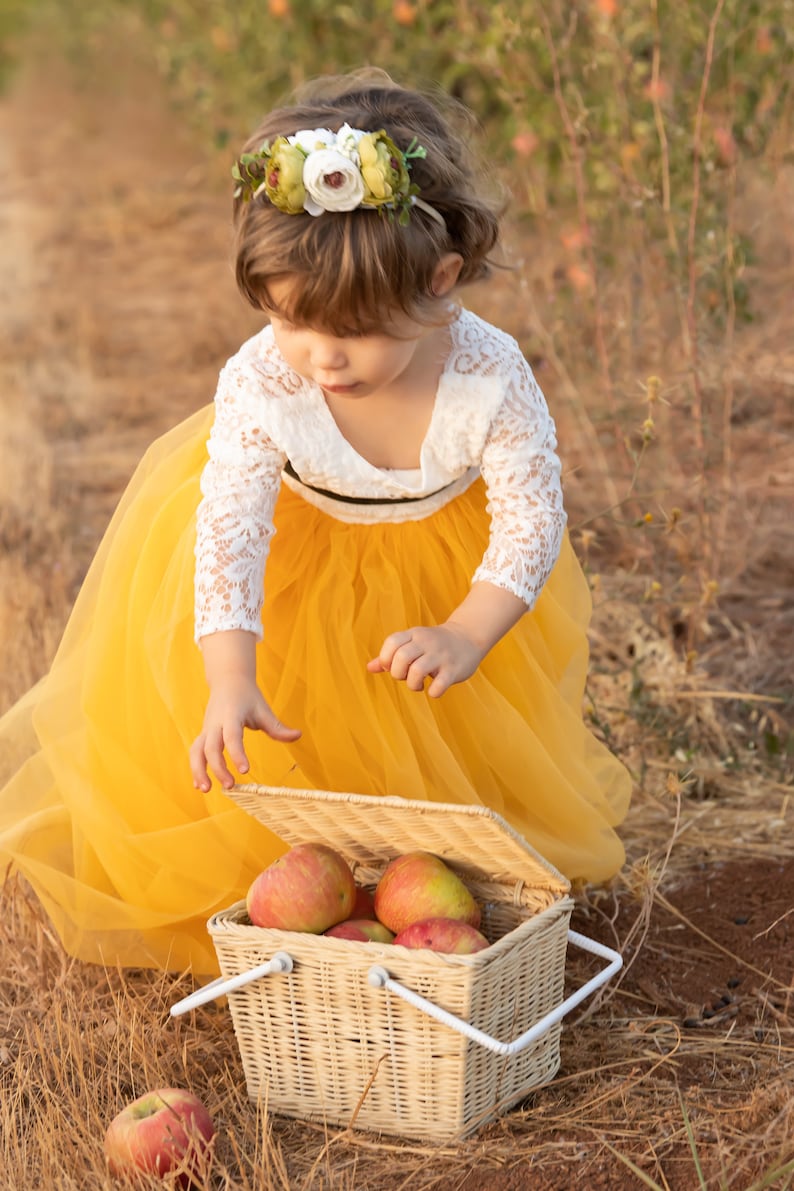 Mustard Yellow Flower Girl Dress Etsy