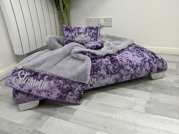 dog bed crushed velvet