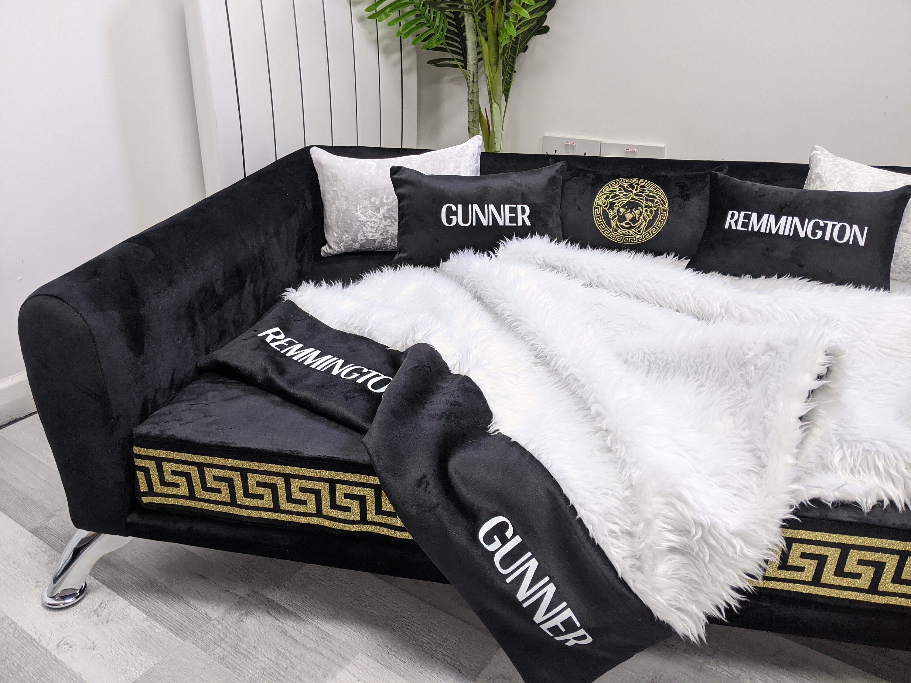 XLarge Novelty dog sofa bed Deluxe black dog bed with Fursace Etsy