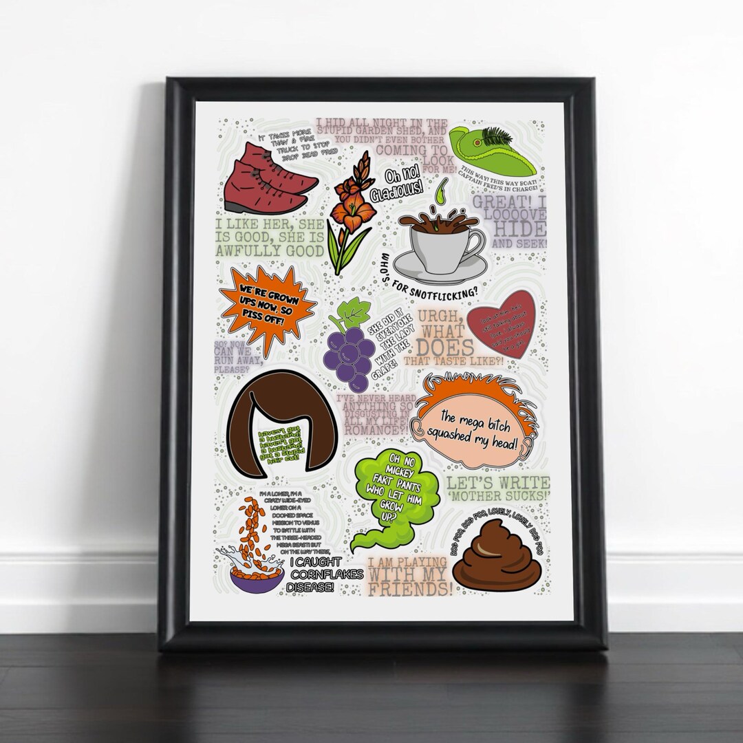 Drop Dead Fred Quote Poster Cult 90s Film Print Illustrated Movie 