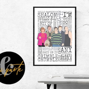 FRIDAY NIGHT DINNER Characters - Funny Quote Poster - Colour Illustrated Wall Decoration - Original Unframed Print - Unique Gifts