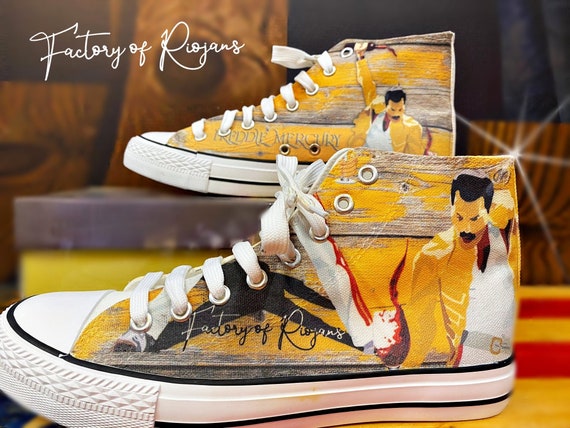 Buy Freddie Mercury Shoes. We Also Make Your Ideas. Handmade Shoes. Custom  Shoes With Digital Printing. Custom Sneakers DTG Printing Online in India -  Etsy