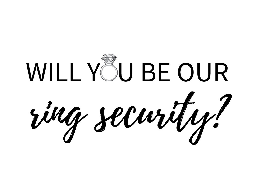 Will You Be Our Ring Security wedding, Ring Security, Ring Bearer ...