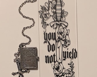 You Do Not Yield Bookmark with Charm Throne of Glass Inspired