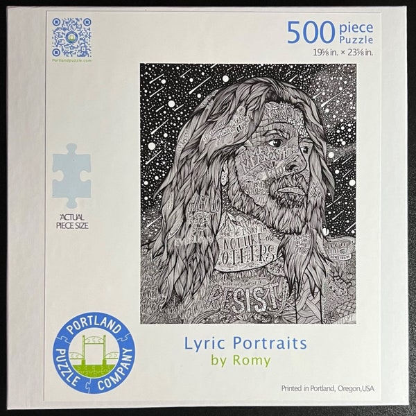 Dave Grohl, Foo F, Lyric Portrait, Puzzle, Housewarming Gift, Handcrafted, Made in USA, Birthday Present, 500 piece