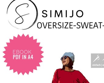 Oversize sweat dress by SIMIJO eBook dress sewing pattern PDF A4 to print out yourself