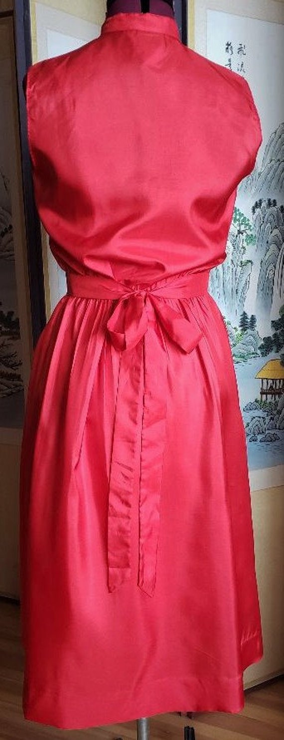 Vintage 1970s Lanz Original Red Satin Boho/Prarie… - image 4