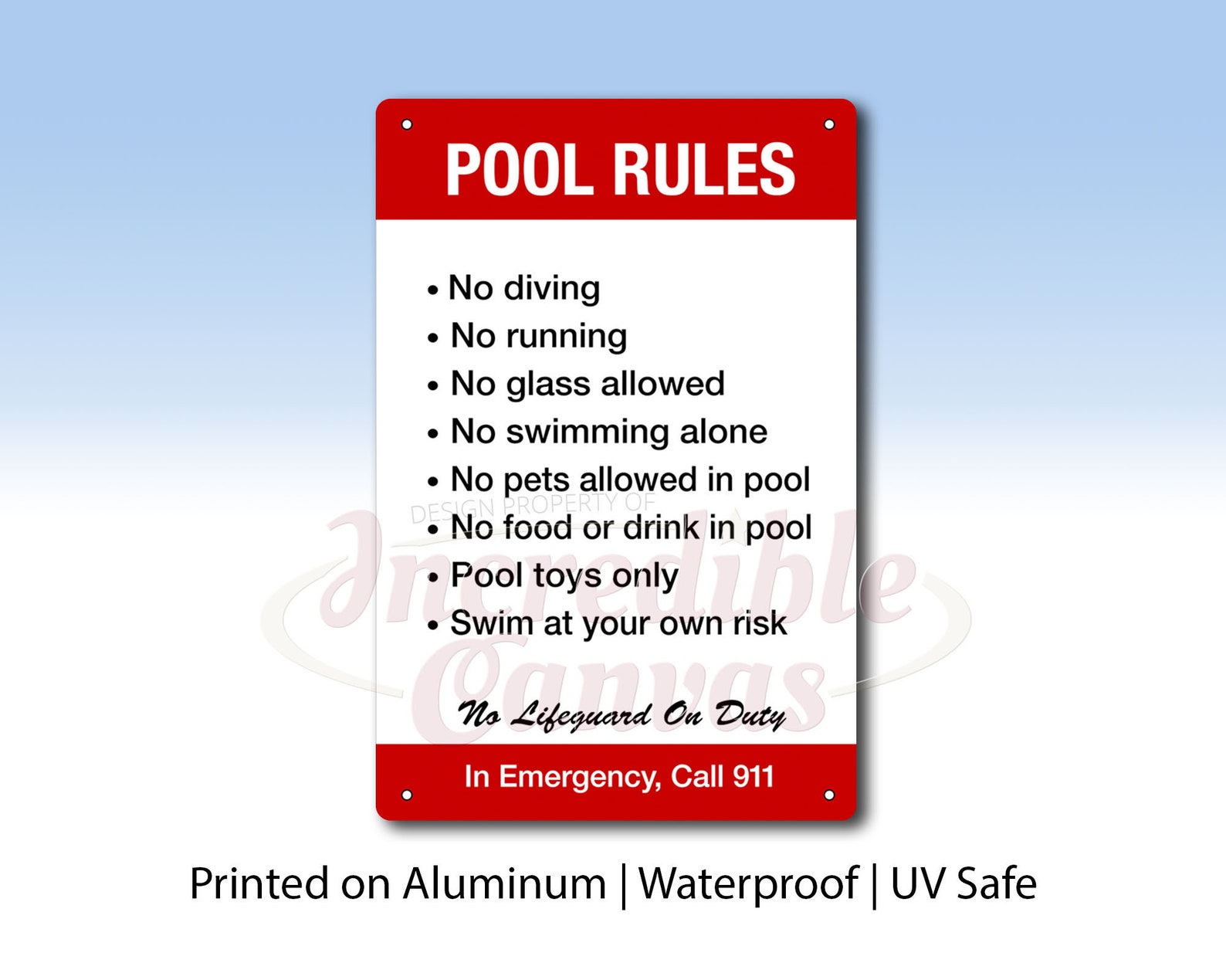 Basic Pool Rules Sign Customizable Custom Pool Rules Sign Etsy