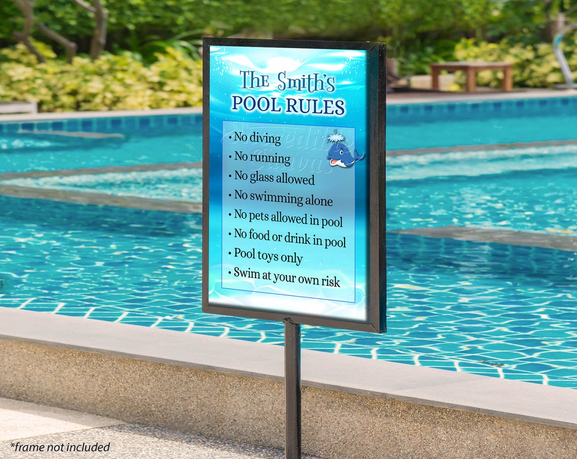 Custom Pool Rules Sign Personalized Pool Rules Sign Pool Etsy