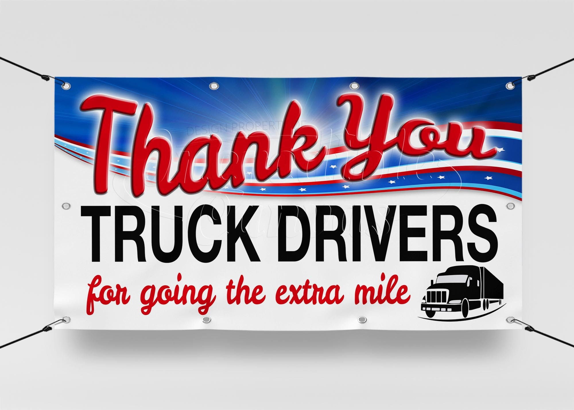 Thank You Truck Drivers Vinyl Banner Truck Driver Etsy