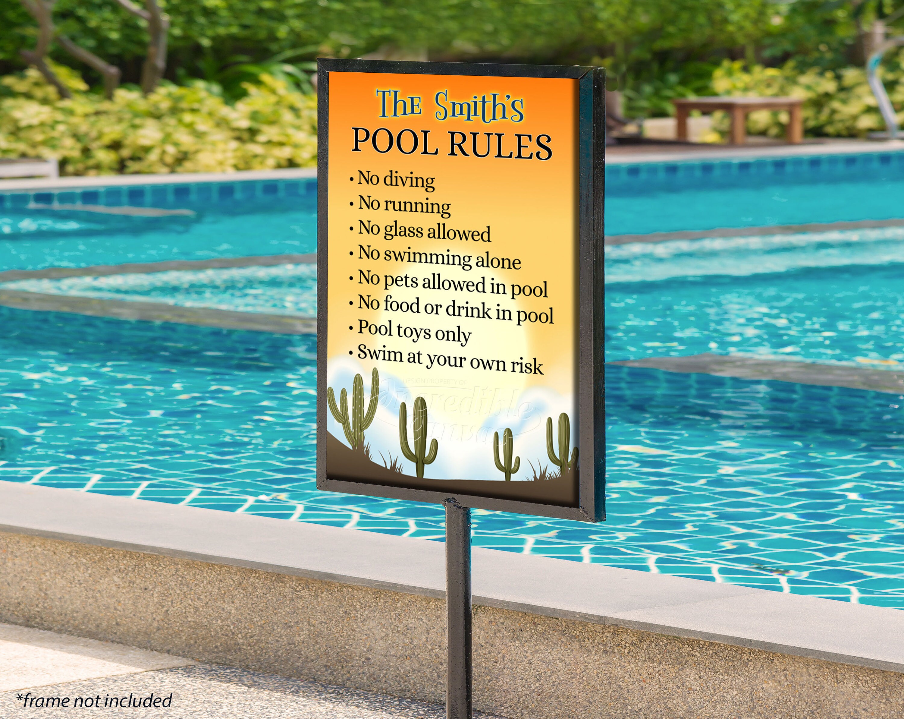 Pool Rules Sign Personalized Pool Rules Sign Custom Pool Etsy