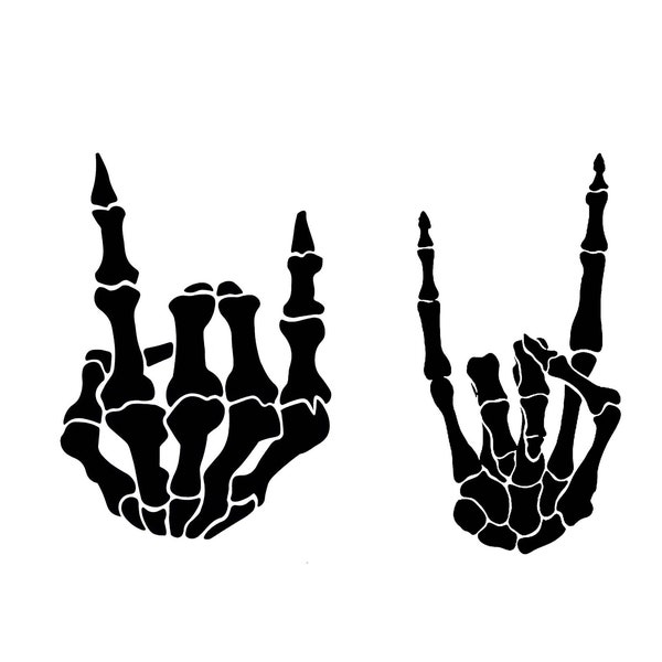 Skeleton Rock On hand Svg Download, Cricut svg, Clip art, Png, svg, silhouette vector svg png clip art Skull svg, skeleton svg, hand svg
