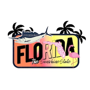 Floride svg PNG JPG Tropical Digital Design Sublimation Plaque d’immatriculation décorative Couleur instantanée numérique Télécharger Cricut Clipart