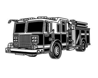 Fire Truck Emergency Vehicle svg, png, jpg, bmp instant digital Download Fire Engine Clip Art, Cricut svg, silhouette bmp File Fireman svg