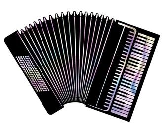 Acordeón Svg descargar Madre de Perla, Instrumento Musical Clásico SVG Acordeón Orquesta Sinfónica acordeón vector silueta cricut