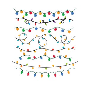 クリスマス ライト SVG ダウンロード、シームレスなパーティー ライト、クリスマス、カット ファイル、休日、クリップアート、装飾、PNG、カット ファイル、Cricut、Cameo、シルエット、文字列